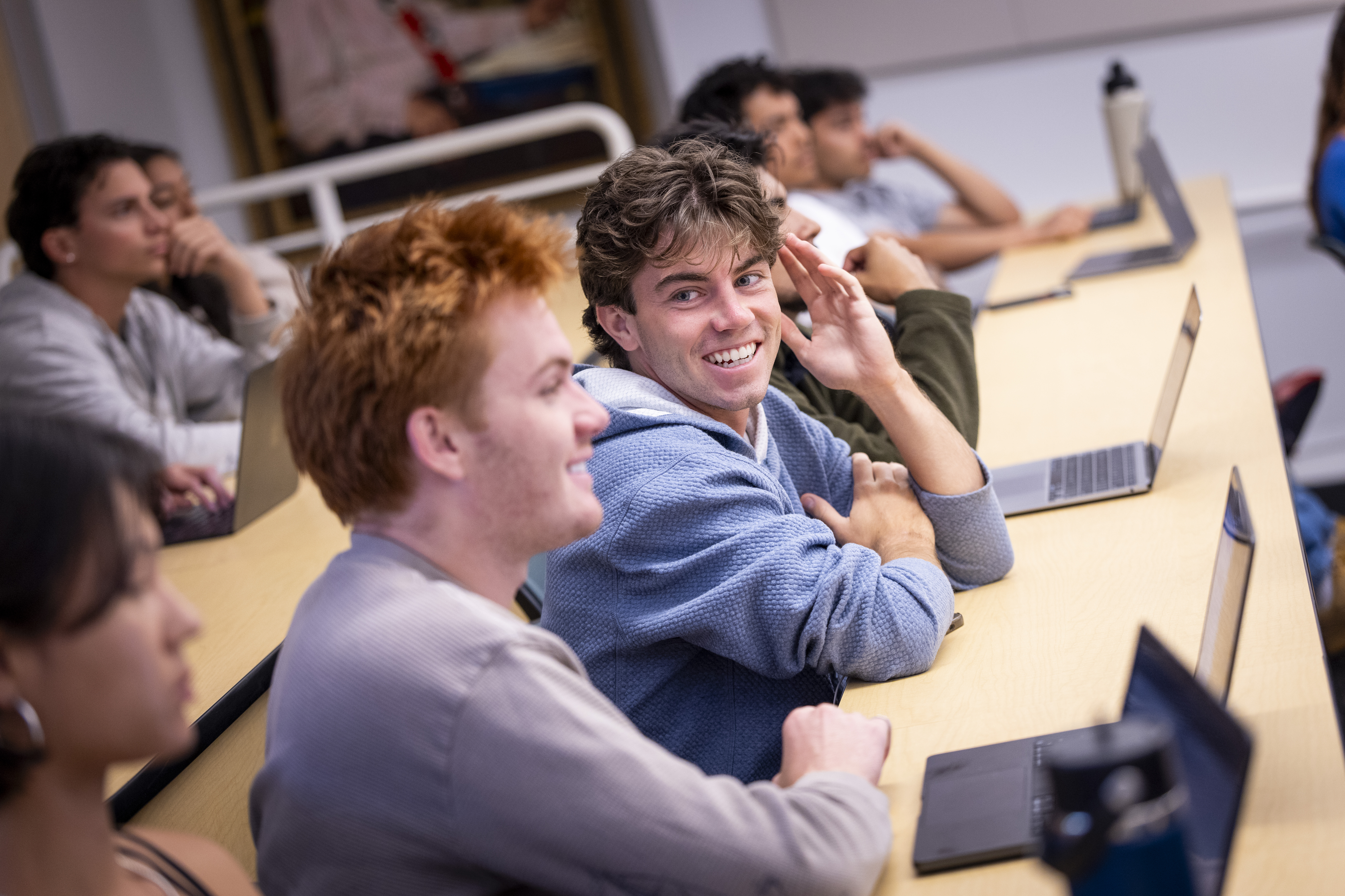 male students attending westmont class