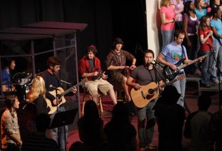 The Westmont Chapel Band and Gospel Choir perform 