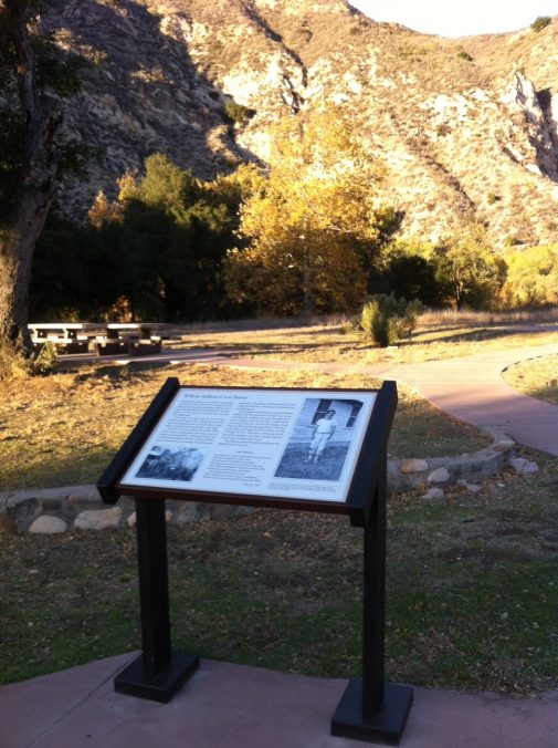 The new sign honoring William Stafford at Los Prietos Civilian Public Service Camp