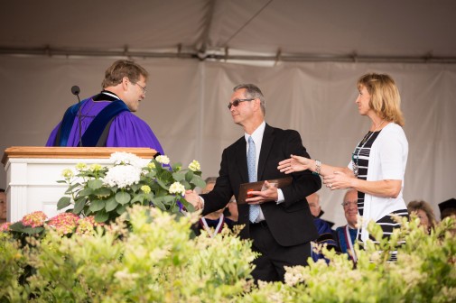 Terry and Betsy Davis with President Gayle D. Beebe