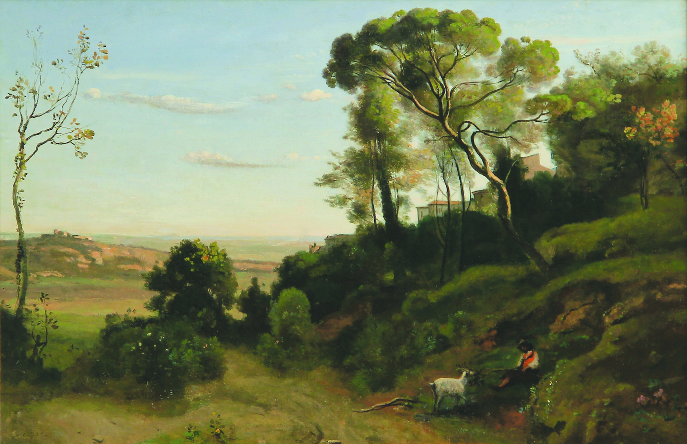 Campagne de Naples (Naples Countryside), c. 1840-45, oil on canvas, 16.5″x25″