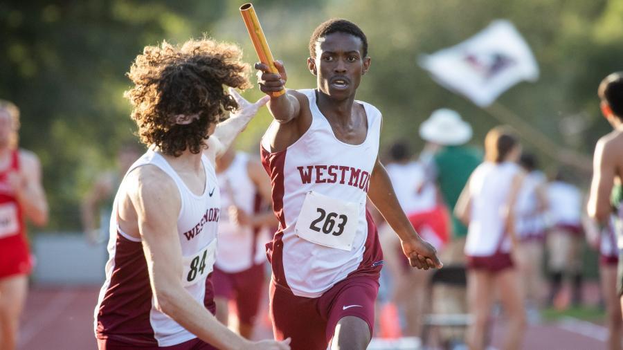 Zola hands off the baton in a relay rarce