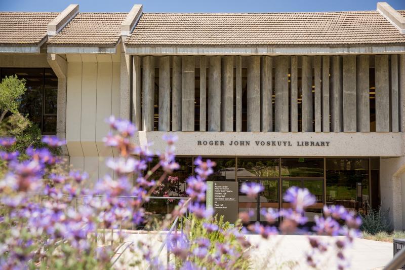 Westmont Voskuyl Library with flowers